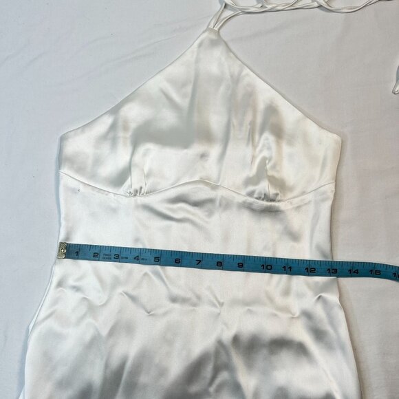 Club L London Grandeur White Halter Satin Maxi Dress Tie-neck Bridal  US size 6 - Picture 7 of 14